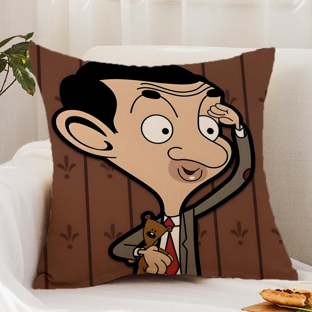 Anime M-Mr.BeanS Cushion Cover Premium Comfort Reversible Pillow Cover - Dual - Use Design for Home & Car