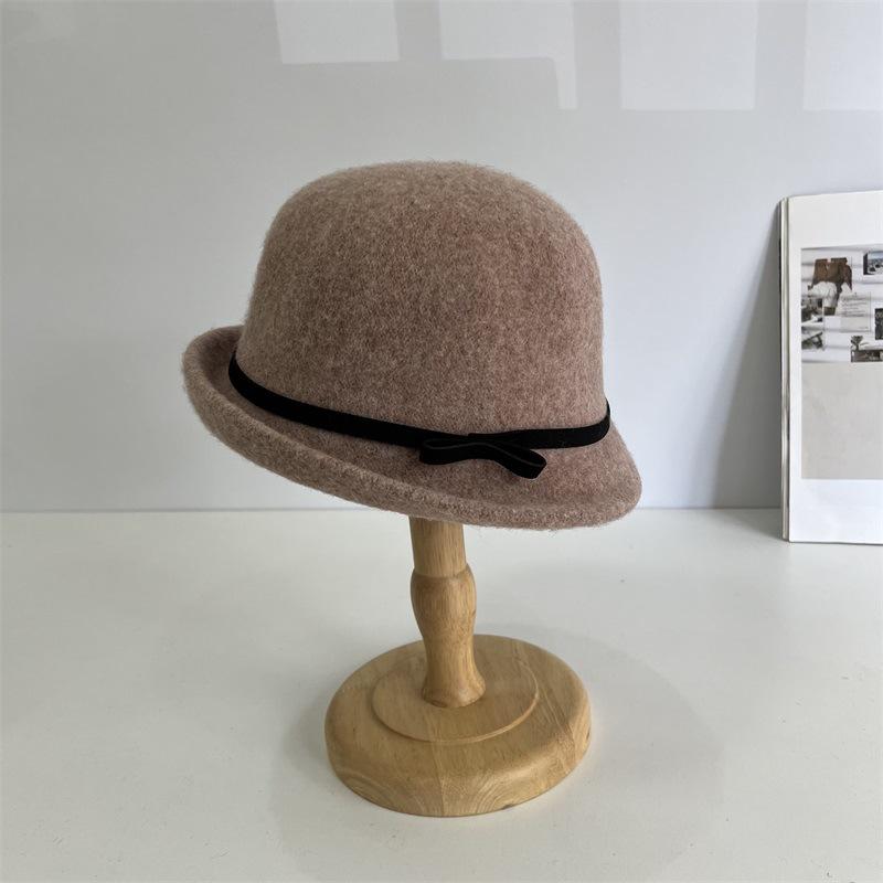 

Шерстяная шляпа-клош с маленькими полями, женская, осенне-зимняя, новая модная, ретро, с короткими полями, теплая шляпа-ведро, маленькая подарочная шляпа M（56-58cm） хаки