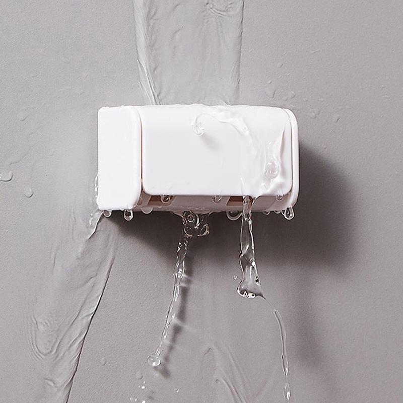 Wall Mounted Toothbrush Holder Facial Cleanser Stand Toothpaste Storage Rack