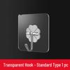 Strong Adhesive Transparent Wall Hook - No-Drill, Load-Bearing, Suction Cup for Kitchen & Household Use
