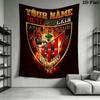 Custom Name Athletic Club Wall Tapestry Aesthetic Wall Hanging Printed Fabric Blanket Decorative Tapestries for Bedroom Living Room Home Decor