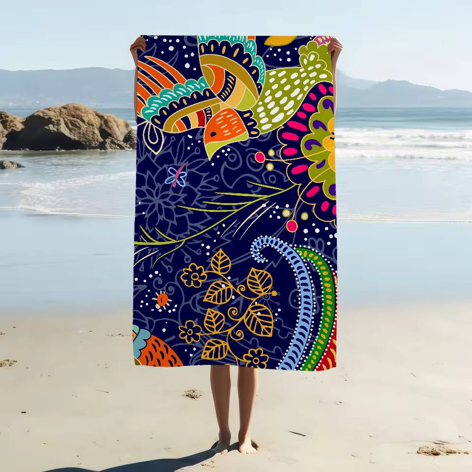 Paisley Print Beach Towel For Kids Personalized Bath Towel Pool Towel Vacation Gift Picnic Towel Party Gift