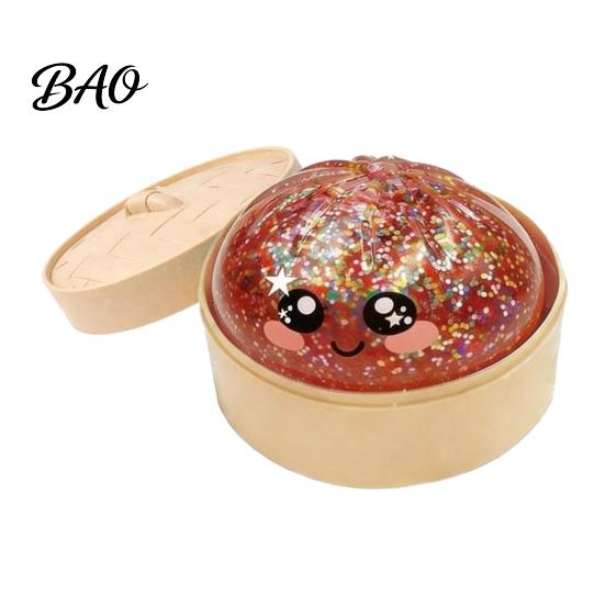 Glitzer-Quetschspielzeug Dampfbrötchen-Spielzeug, Niedliche Knödel-Stressabbau-Ball, Angstlösende Langsam aufsteigende Dekompression für den Schreibtisch, Kawaii Fidget-Geschenk zum Quetschen