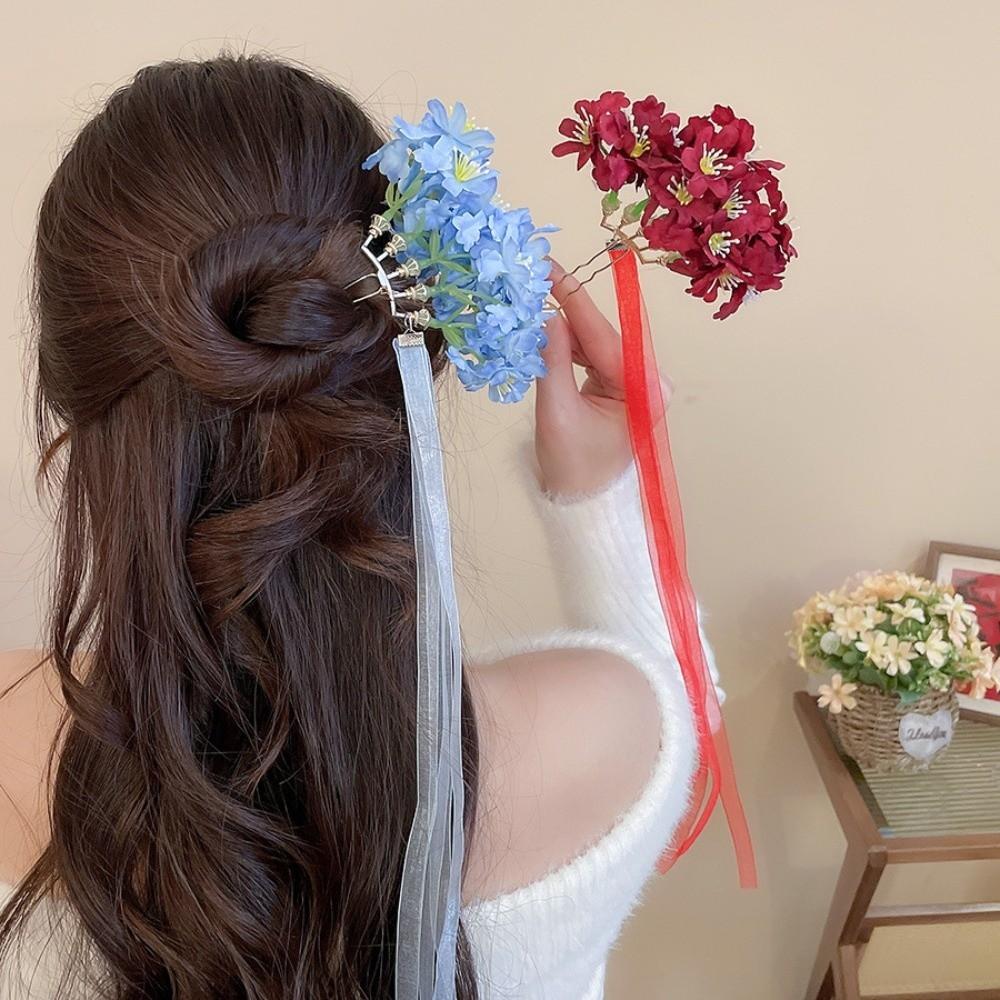 Bohemian Chinese Style Side Clip Fairy Thai Hair Fork Elegant Bride Hair Accessories  Bridesmaid