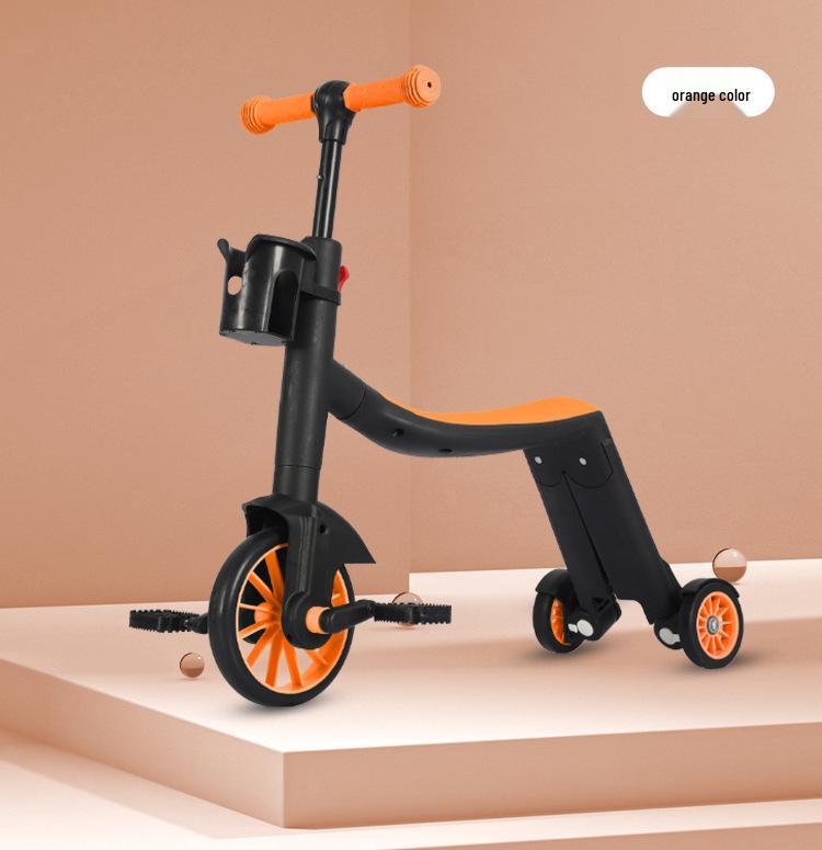 

Многофункциональный трансформируемый балансировочный самокат 8-в-1 для детей 3-6 лет, с ручкой для толкания и режимом легкой прогулочной коляски.