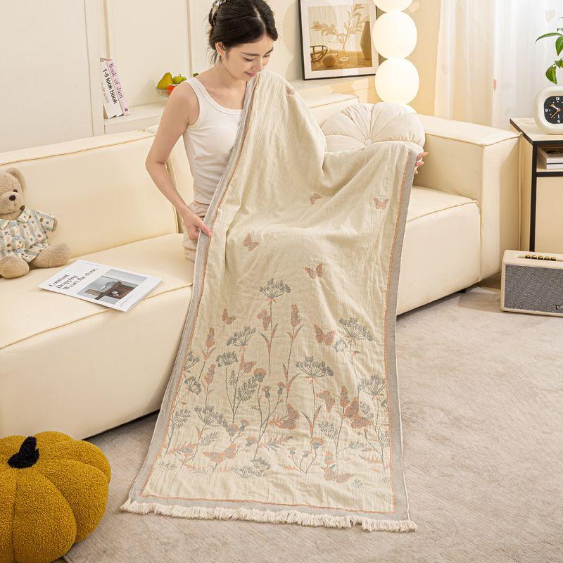 Tassel Cotton Cotton Jacquard Four-Layer Washable Multi-functional Bath Towel Household Dormitory Bath Towel
