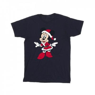 Camiseta de Natal de Algodão Minnie Mouse Meninas Sra. Noel