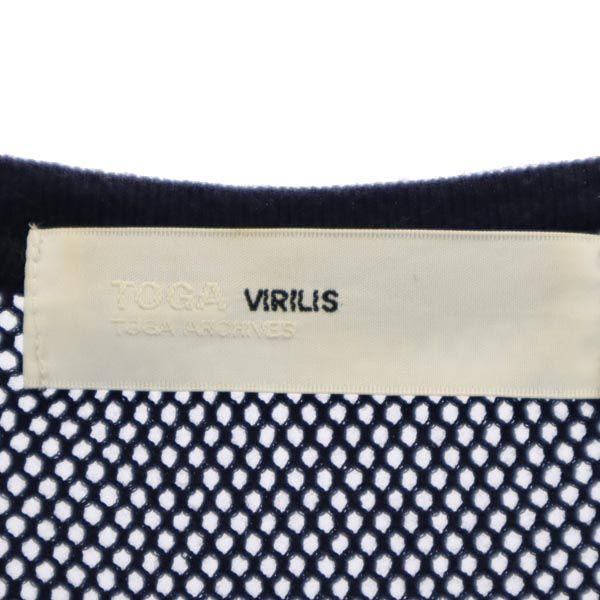 TOGA VIRILIS made in Japan Short sleeve mesh T-shirt ONE Navy system Men's Used