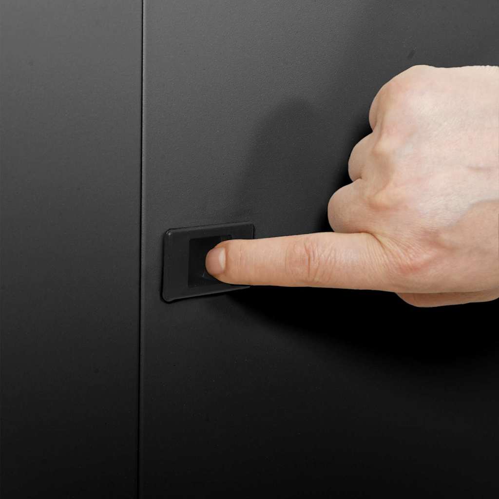Network Cabinet with Storage Black 53 x 45 x 60 cm Steel