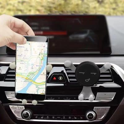 Gravidade suporte do telefone do carro clipe de ventilação ar sorriso rosto montagem celular suporte gps para iphone 12 pro max xiaomi samsung