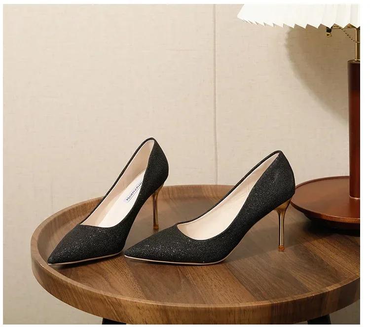 2025 High Heels 34-42 Plus Size Women Shoes Thin Stiletto Banquet Wedding Shoes Sexy Pointed Toe Ladies Party Shoes