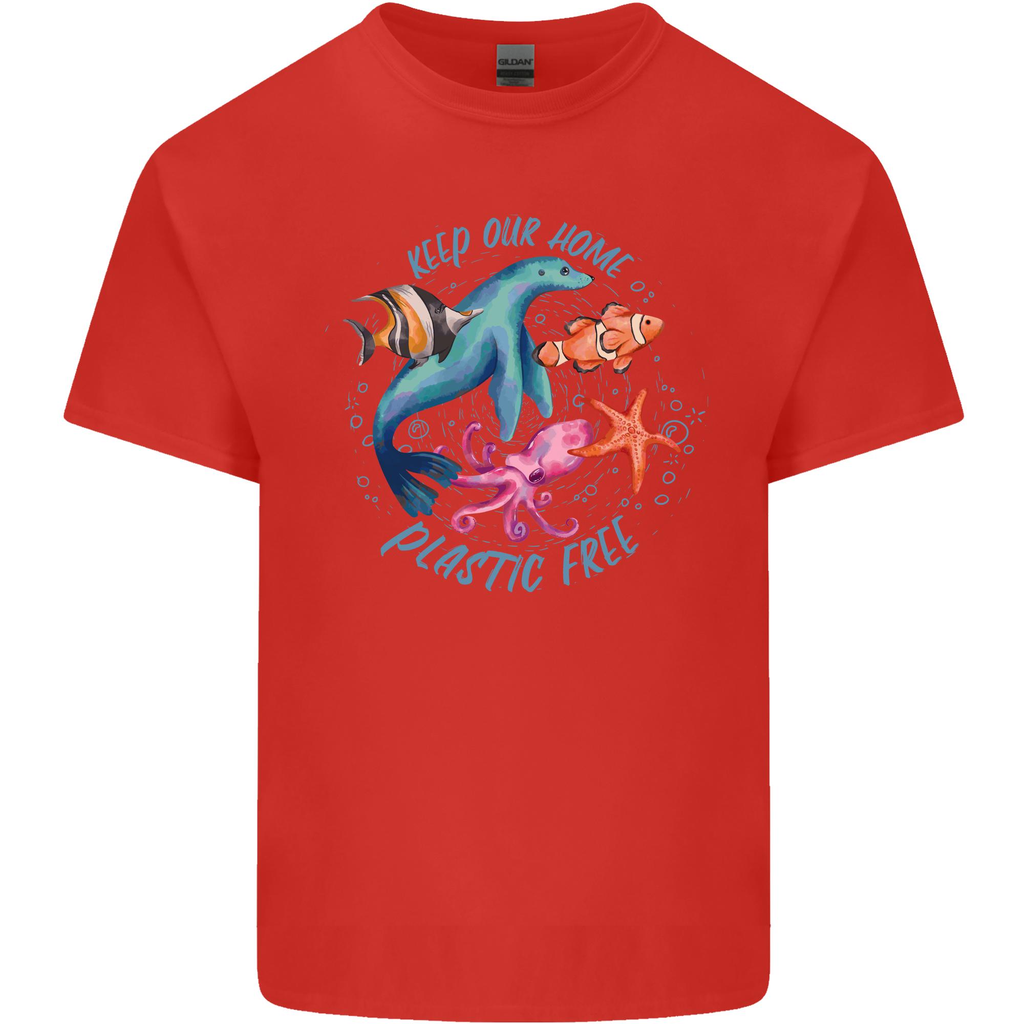 Plastic Free Climate Change Octopus Ocean Fish Unisexs Light Cotton TShirt S
