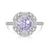 Copper Light Luxury Elegant Dahlia Cut High Carbon Diamond Sugar Cube Ring Women'S Jewelry