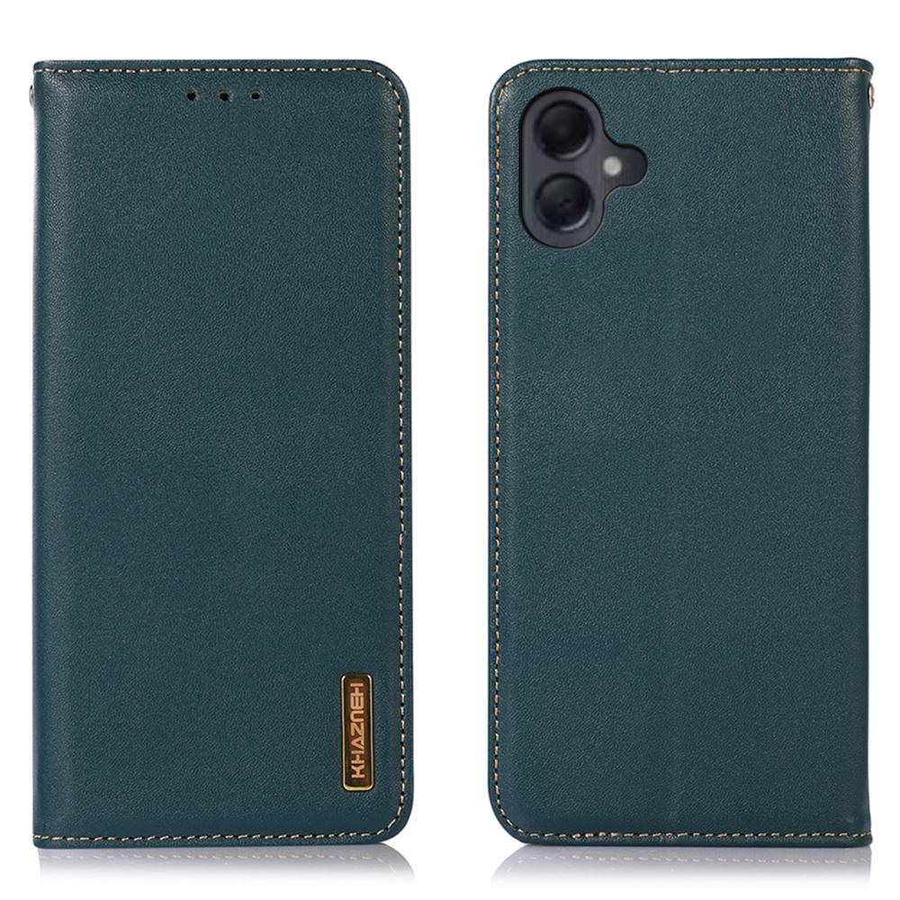 KHAZNEH For Samsung Galaxy A07 Case Wallet Genuine Cow Leather Phone Cover Nappa Texture