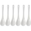 Set of 6 Premium White Porcelain Coffee Spoons for Espresso, Tea, Sauces, and Desserts