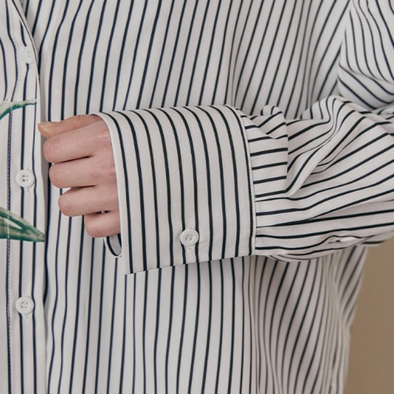 Maxza Flower Print Stripe Blouse Ze04qb400nh