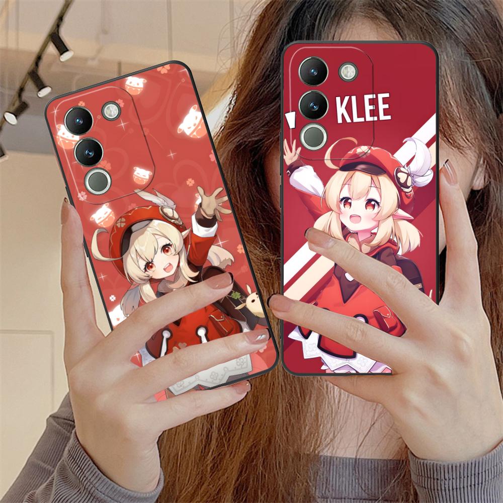 Game GI Klee Mobile Phone Case for VIVO V60 V50 V40 V30 V29 V27 V25 V23 Pro Lite 5G Colorful Printing Cover Cover Pretty Luxury