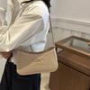 Minimalist Elegant Shoulder Bag with Metal Bow Detail Slim Underarm Purse for Outings Chic Neutral Handbag Women’s Versatile Bag