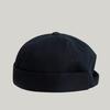 Hip-hop hats for men and women, breathable fashion cotton yuppie landlord solid color street beanless melon fur hat
