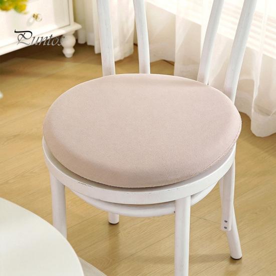 Solid Color Chair Pad for Home Memory Foam Cushion, Thickened Dining with Straps, Supportive Non-Slip Backing, Washable Seat Cushion Autumn
