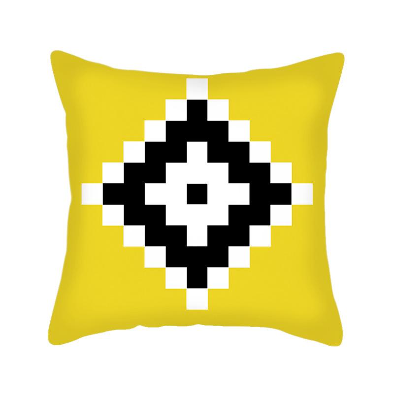 

Nordic Cushion Pillow Geometric Linen Pillow Cover Yellow European Nordic Ins Style Cushion Cover 45*45cm