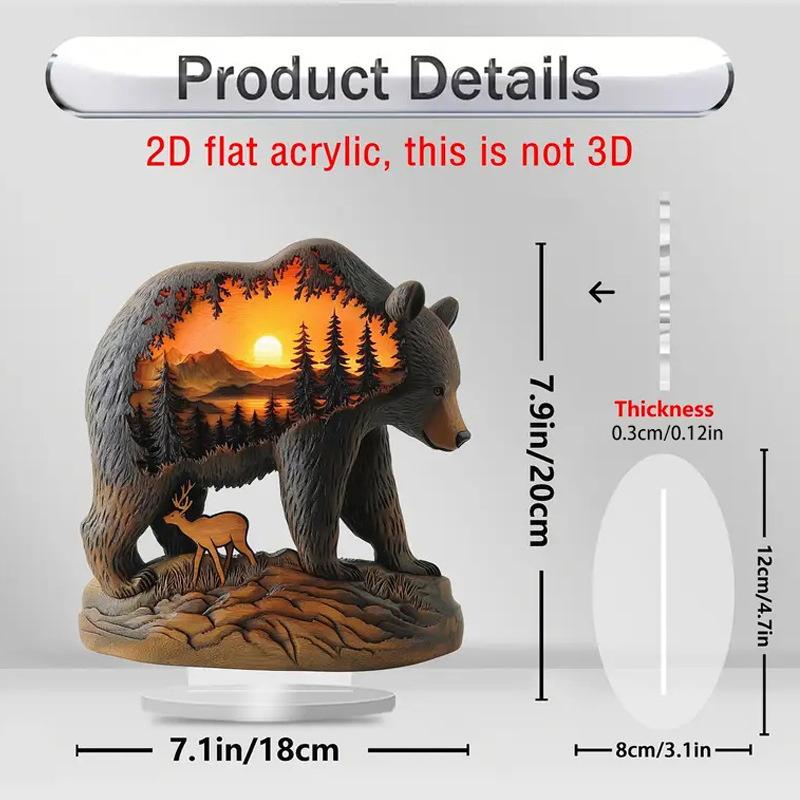 2D Colorful Animal Acrylic Ornaments Colorful Cat Figurine Decoration Kitten Standing Miniature Desktop Decoration For Home