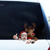 Merry Christmas Winter Decals,Santa Claus Reindeer Elf Car Window Stickers,Christmas Xmas Holiday Art Clings Decorations Accessories (Cartoon)