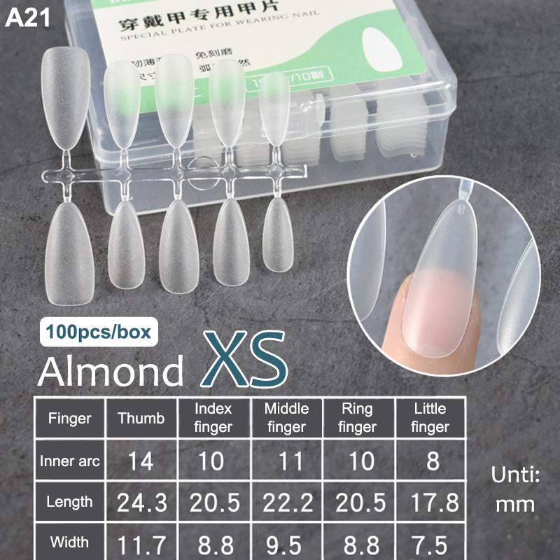 100Pcs/Box Fake Nail Tips Full Cover Coffin Press On Nail Extension Clear Soft Gel Tips False Nail Design Manicure Tools