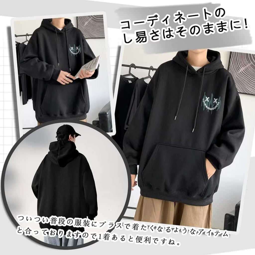 Bligo Plus Size Solid Loose Long Smiley Cute Korean Long Perfect for and Men's Hoodie, Color, Simple, Fit, Sleeves, Popular, Print, Fashionable,