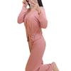 Modal Women's One-Piece Pajama Set with Built-In Bra - Long Sleeve, High-End, Home & Outdoor Wear for Spring & Autumn