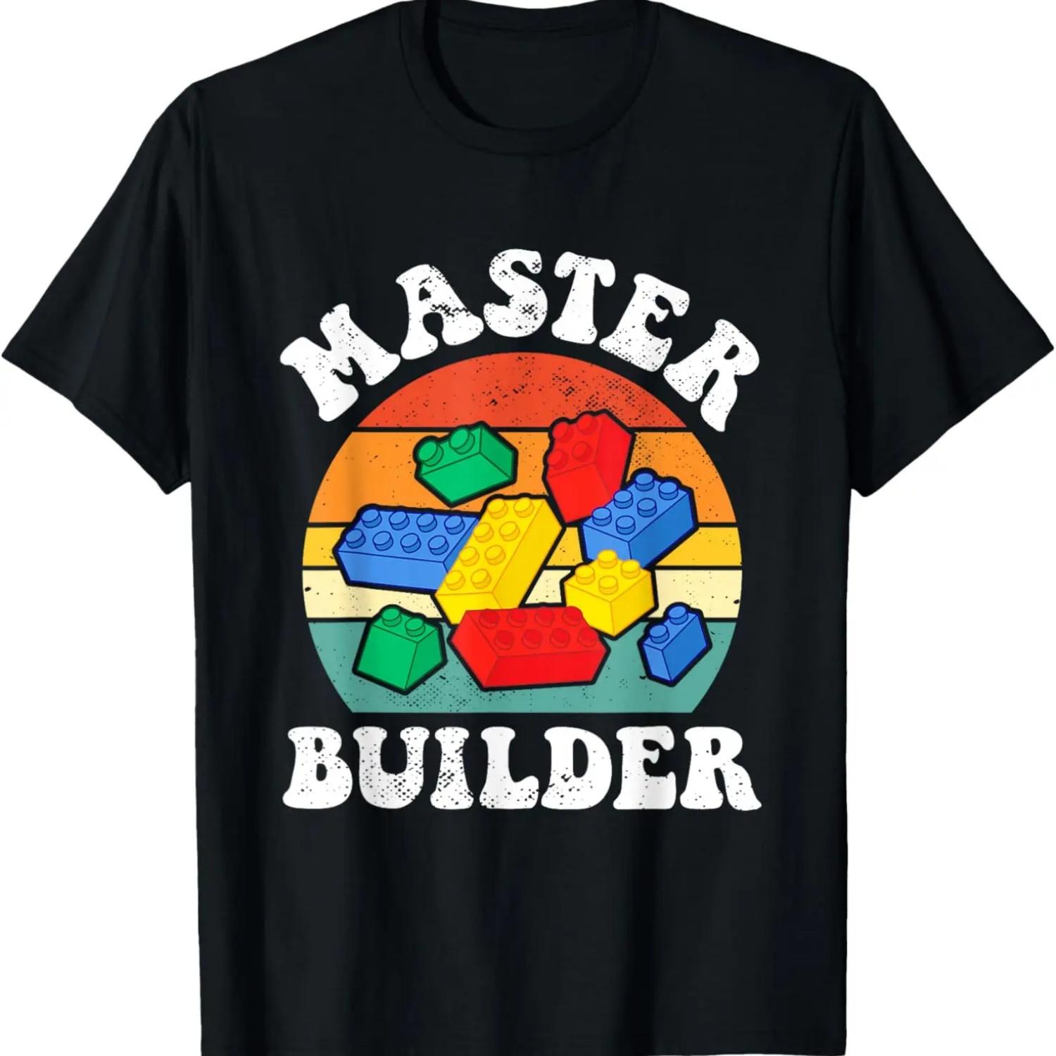 Master Builder Kids Building-Blocks Brick Toy Master Builder T-Shirt S чёрный