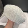 Japanese Small Fragrance Style Solid Color Simple Beret Women's Autumn and Winter Warm Knitted Hat Versatile Face Little Painter Hat