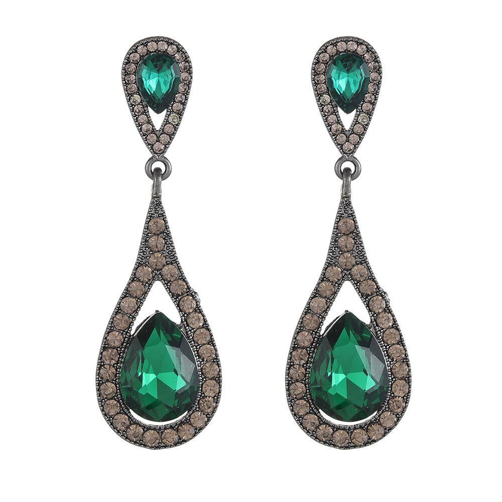 

Геометрические серьги-капли из кристаллов для женщин, европейская и американская мода, ретро, свадебные серьги для невесты