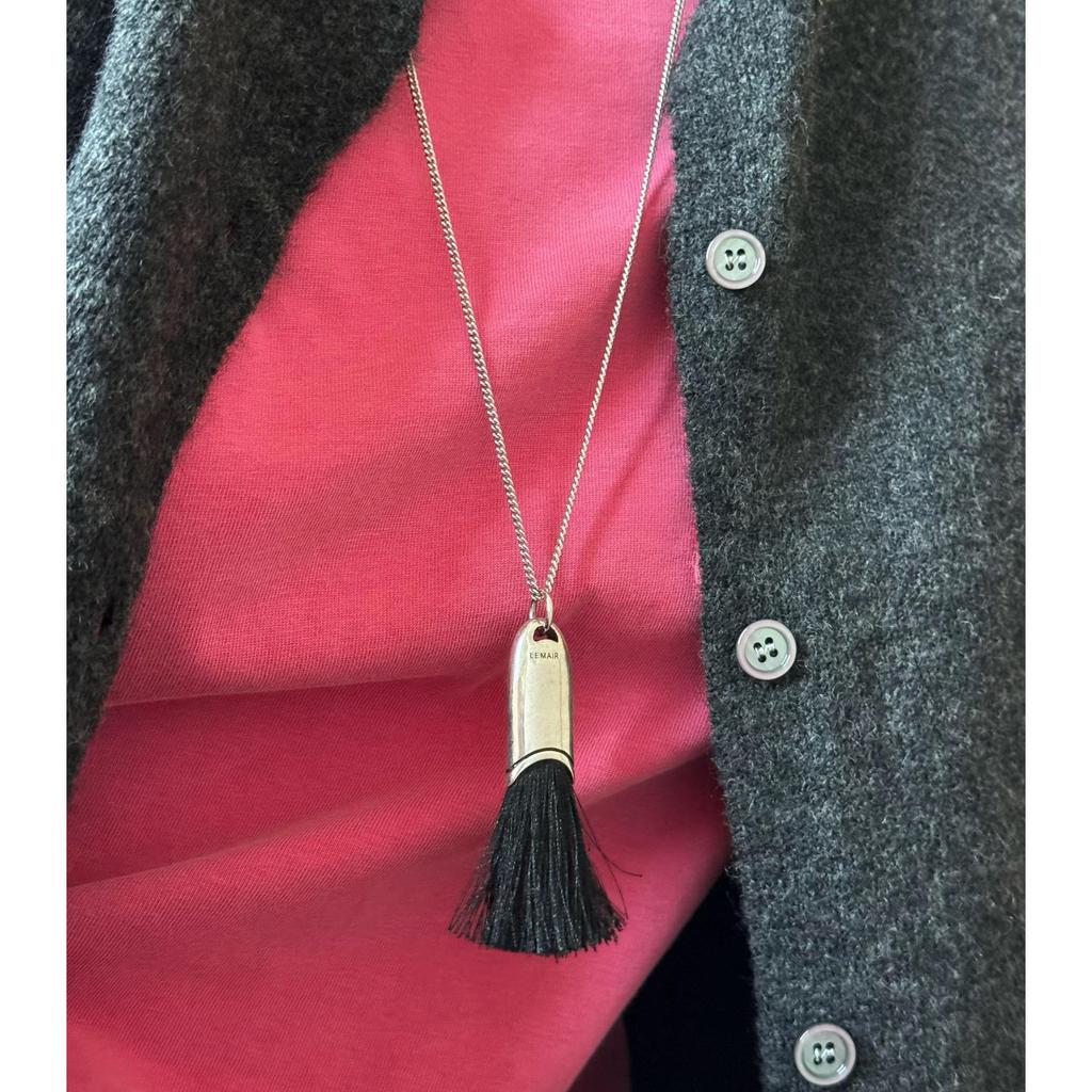 Elegante Rosshaar-Quasten-Halskette - Vielseitige High-End-Pulloverkette mit Nischen-Design-Anhänger für Damen