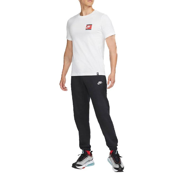 Nike Printing Logo Solid Color Round Neck Short Sleeve White Men's DJ2729-100
