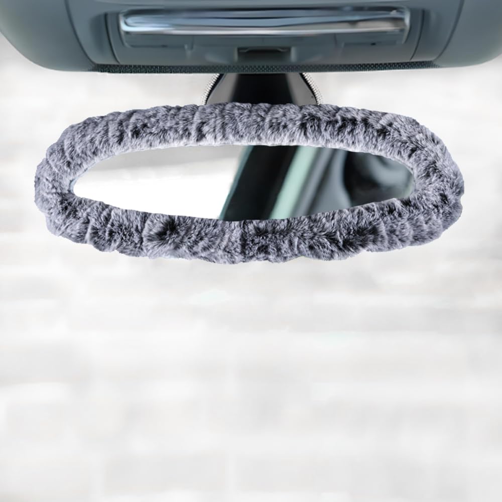 Tpnidaii Car Interior Rearview Mirror Interior Protector Accessory Cover, Cover, Decoration, Ornament, (Gray)
