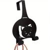 Cat Shaped Over Door Hook Adhesive Mount Metal Hanger for Coat Keys Caps