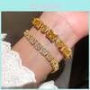 18k Gold Plated Zircon Square Bracelet For Women Stylish Fashion Jewelry Gift