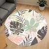 1pc Tropical Leaves Pattern Round Chair Mat Office Area Rug - Non-Slip, Floor Mat for Office, Bedroom, and Indoor Decor P127205