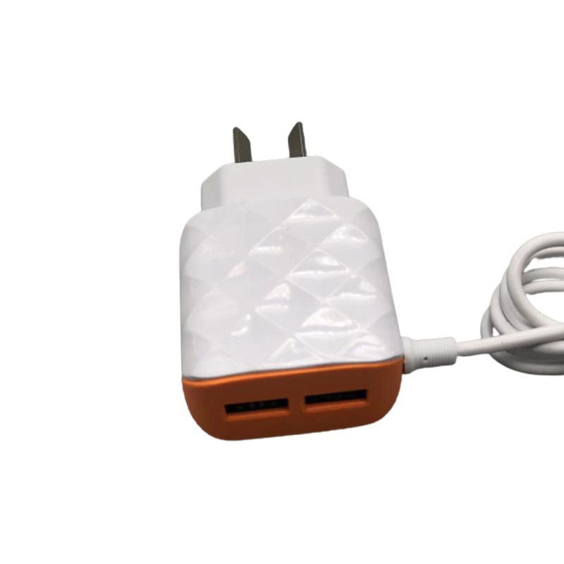 Universal 2 USB Charger Mobile Phone Argentine Dual Port 2.1A with Cable Direct Charging