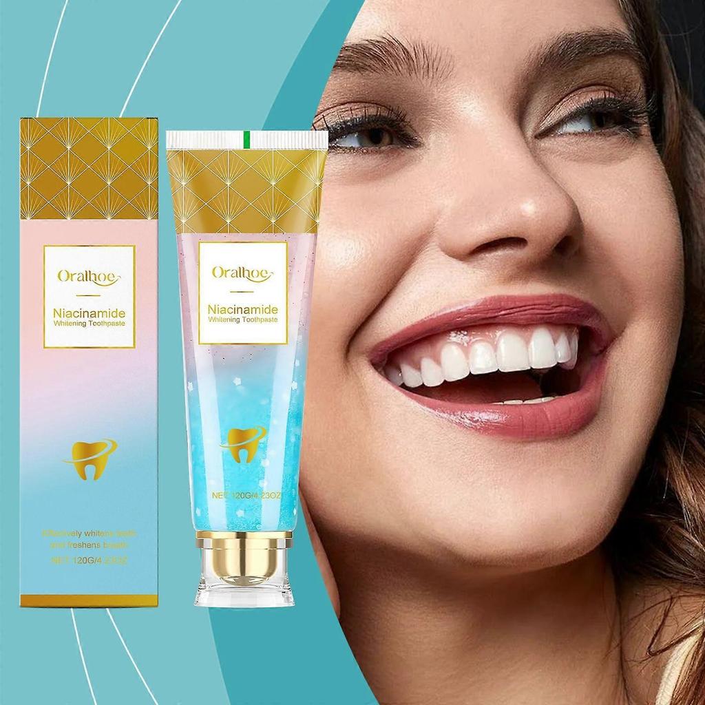 Brightening toothpaste provides gentle daily care, removes stains, brightens and freshens teeth, reduces odor, and maintains healthy teeth.