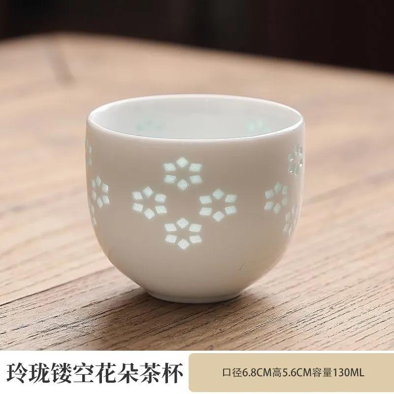 

Purely Handmade Master Cup Teacup Personal Single Cup Exquisite Hollow Kung Fu Tea Set Business Gift Tea Cup Can Be Printed 130ml