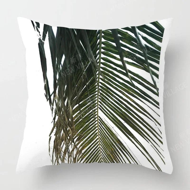 Nordic fall home decor autumn throw pillow case sofa Cushion cover modern 45x45cm 45*45 50x50 60x60cm 40*40cm green leaf plant
