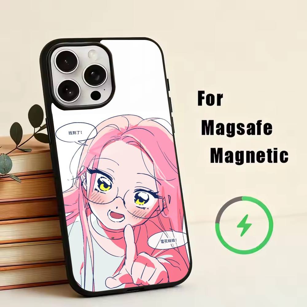 A-Anime Girl  Phone Case For iPhone17,16,15,14,13,12,11 Plus,Pro Magnetic For Magsafe Wireless Charging