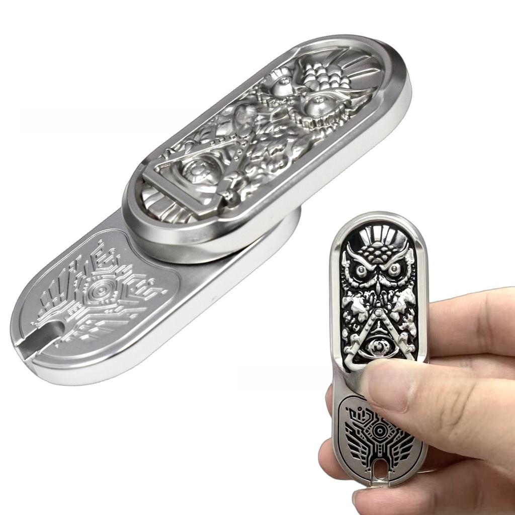 Owl Magnetic Push Card Mechanical Slider Pushing Plate Coin Small Fidgeting Edc Metal Stress Reducing Toys Antistresse Relaxation
