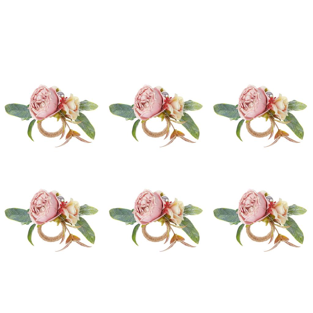 Set of 6 Spring Vine Design Napkin Holder Rings Multipurpose Napkin Rings for Banquets Gatherings or As Home Decoration