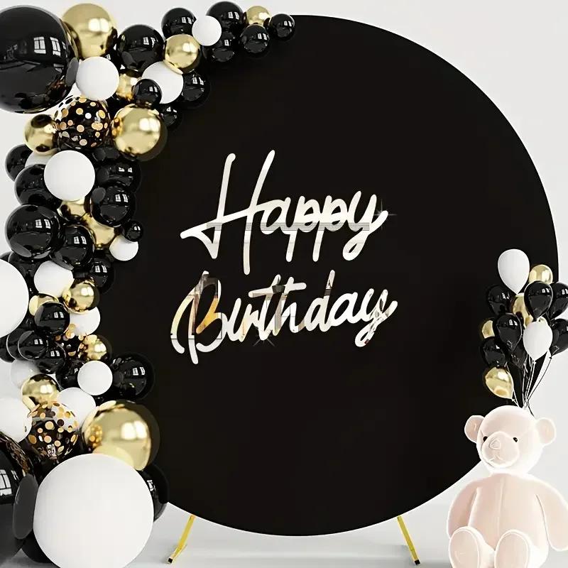 Happy Birthday 3D Letter Mirror Wall Stickers Acrylic Signature Birthday Party Decoration Background Wall Photo Home Decor