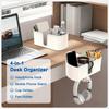Space Saving 4 in 1 Desk Headphone Hanger Detachable Under Desk Cup Holder  Office