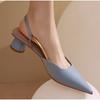 Fashion New Style Fashion Women's French Satin Style Sandals Spring Women Baotou Mid Heel Design Luxury Pointed Versatile Single Shoes