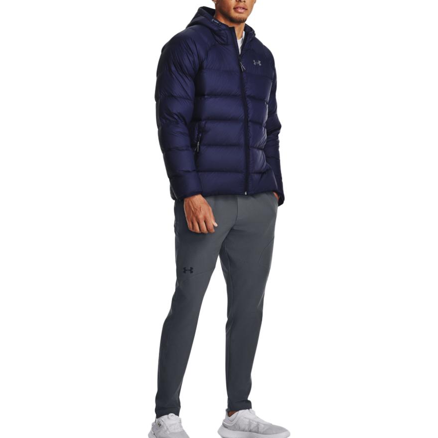 Under Armour Solid Color Hooded Long Sleeve Zip Jacket Men Jackets Blue 1372651-410